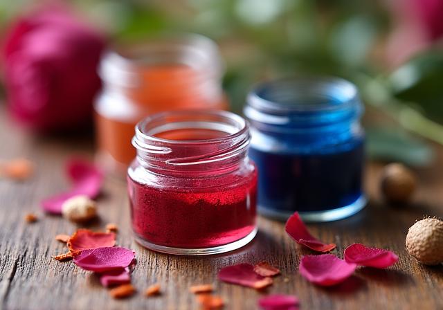 Préparation d'encres naturelles à partir de pétales de fleurs et d'écorces